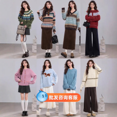 2025秋冬季新款宽松慵懒风羊绒毛衣韩版针织衫品牌女装批发货源
