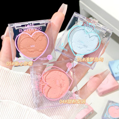 Makeup xixi Cha Cha Peach Heart Single Color Blush Student Party Expansion Low Saturation Shrink Color Matte Natural Contouring Powder