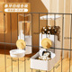 Drinking fountain + feeder [ivory white upgraded model with large capacity]