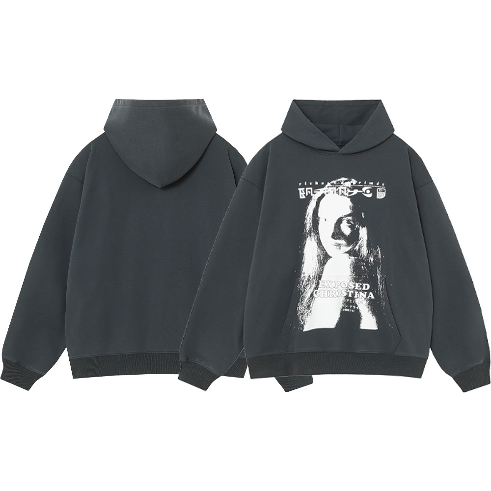 ERD melancólico rico de segunda generación alta calle lavado en agua hacer letras viejas imprimidas camisetas callejeras casuales hombres y mujeres encapuchados moda