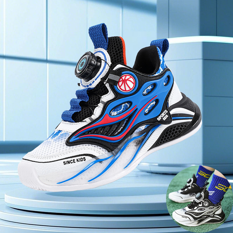 Zapatos de baloncesto para niños ventilados 2025, nuevos zapatos de entrenamiento de combate profesional para niños, zapatos deportivos para niños medianos y grandes