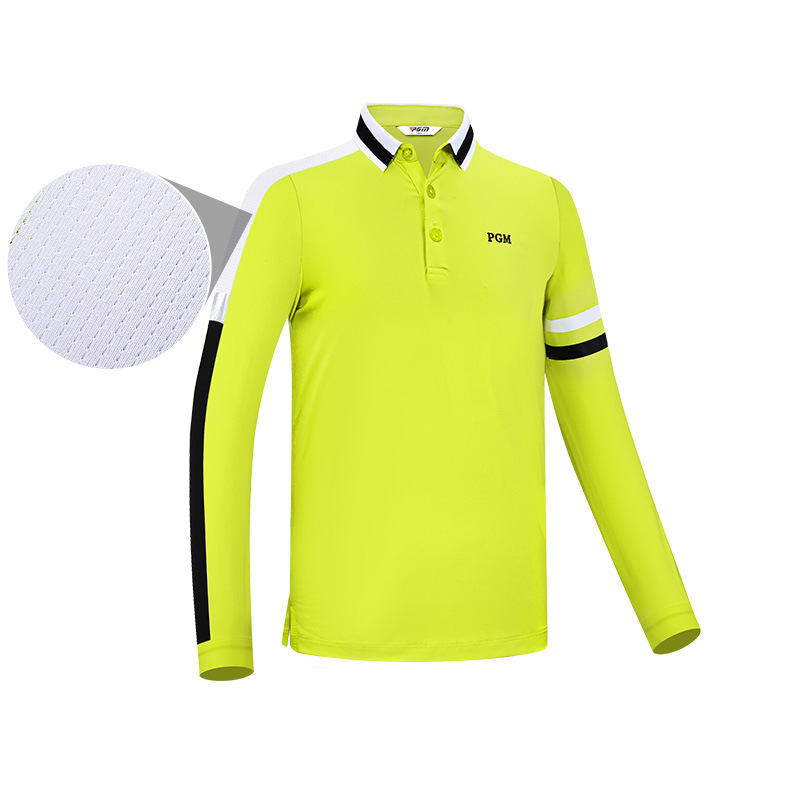 Áo thun dài tay golf bé trai PGM mùa thu đông — YF434-Áo màu trắng, YF459-màu xanh lá cây, YF459-màu trắng, YF434-Áo màu xanh nước biển chi tiết 13