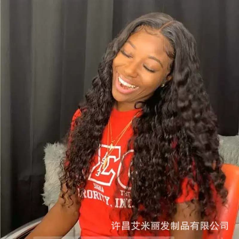 跨境新款热销欧美假发 中分黑色长卷发 非洲小卷假发头套厂家批发
