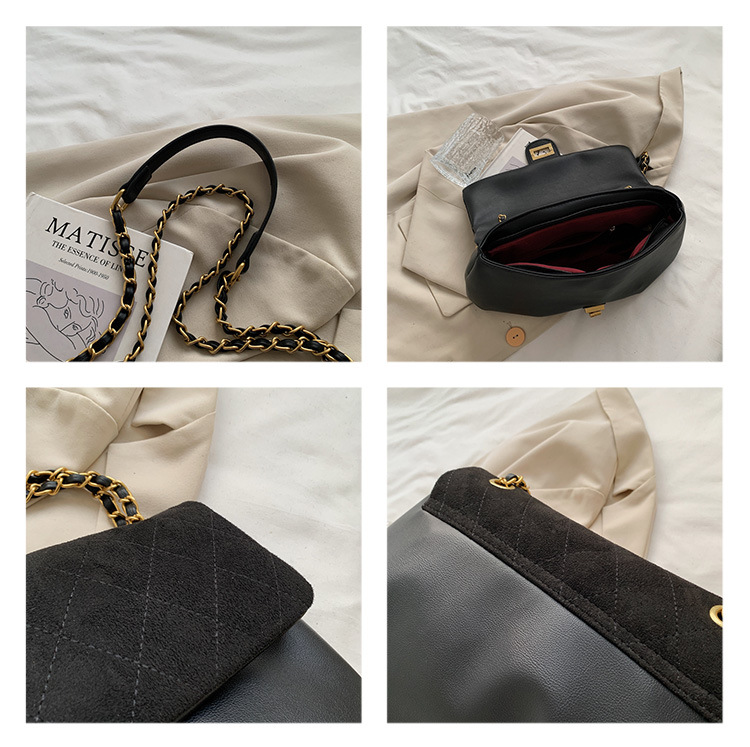 Fashion Large-capacity Contrast Color Rhombus Chain Shoulder Bag Wholesale Nihaojewelry display picture 20