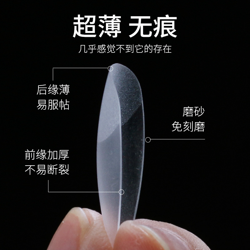 Arte de uñas tallado libre esmalte de uñas trapezoidal gota de agua almendra esmerilado pasta completa media pasta extensión 504 ultra-Delgado esmalte de uñas sin costuras