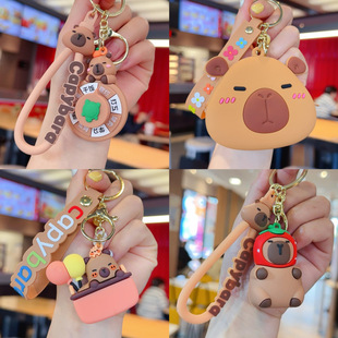 Popular Capibala Keychain Cute Coin Purse Doll Car Ornament Cartoon Capybara Series Keychain