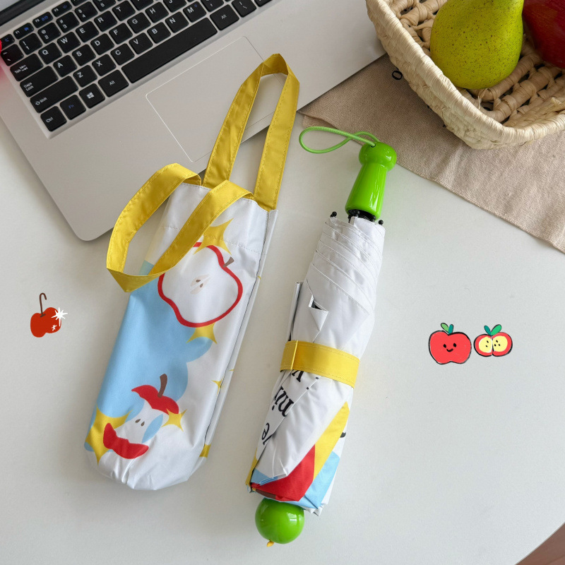 アップルブーツ折りたたみ日傘かわいい日焼け止め日傘イン高価値d紫外線晴雨兼用傘|undefined