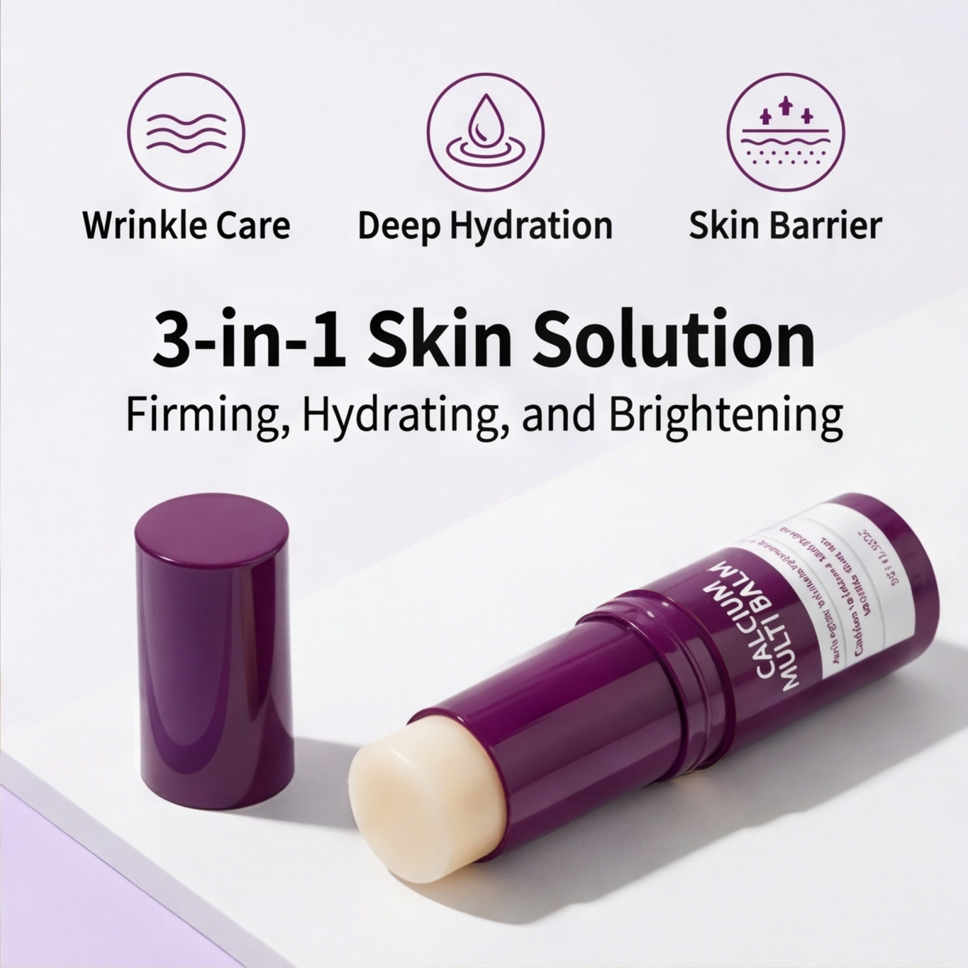 Cross-Border Hot-Selling Product Calcium Multi Balm Calcium Cream Essence Stick Facial Collagen Moisturizing Stick