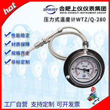 上仪仪表Y60/63小表盘全不锈钢304压力式温度计带线型WTQ/WTZ-280