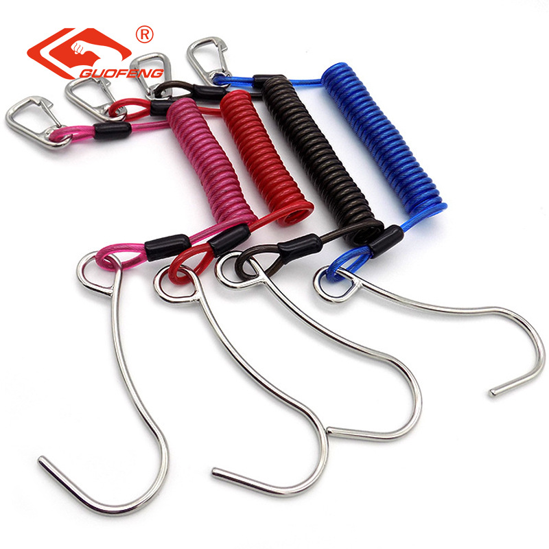 Fábrica de suministro directo de la cámara de seguridad de color acero inoxidable 304316 resorte telescópico acero inoxidable gancho de flujo de buceo