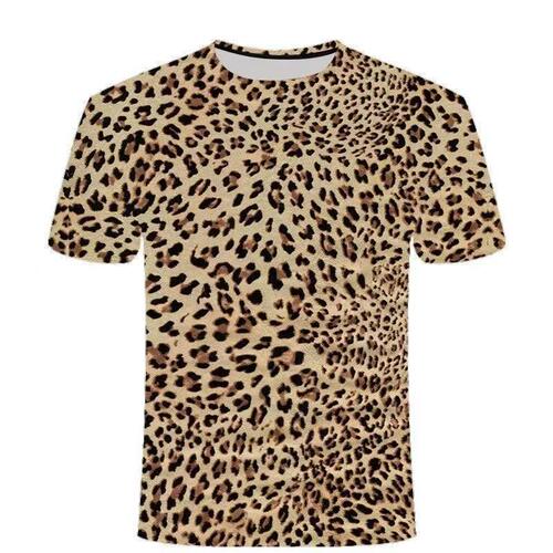 Summer men's and women's styles printed 3D leopard print short-sleeved T-shirts can be made