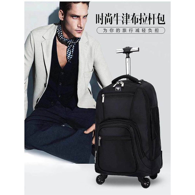 Swiss Army Knife Large-Capacity Trolley School Bag for High School, Middle School, and Elementary School Students, Backpack with Universal Wheels, Unisex Trolley Case