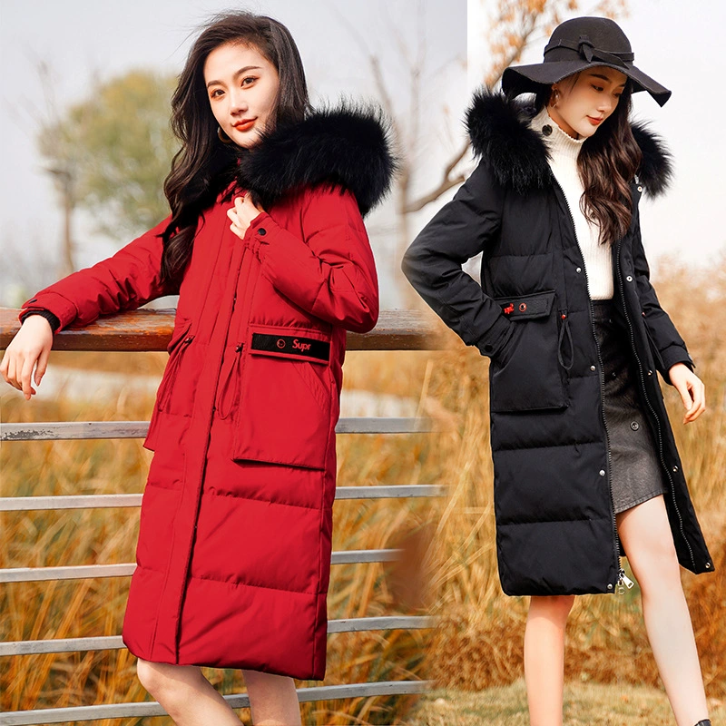 Зимний женский пуховик средней длины больших размеров, толстая сестринская одежда 200 кг, утолщенное пальто 300 кг