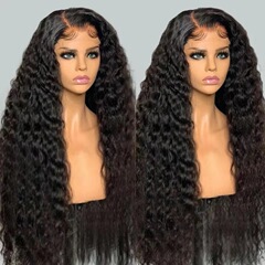 フロントレース小さな巻きかつら30インチヒューマンヘアウィッグプレリュードレースかつらカバー