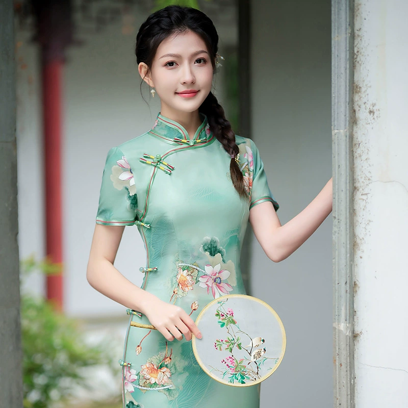 Чонсанама? (Cheongsam) платье, свежая лёгкая юбка, стиль высокого качества, китайский стиль