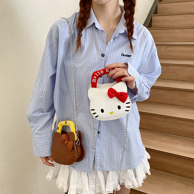 Сумка на плечо (Hello Kitty) маленькая, милая, высокое качество, 16×6×13 см