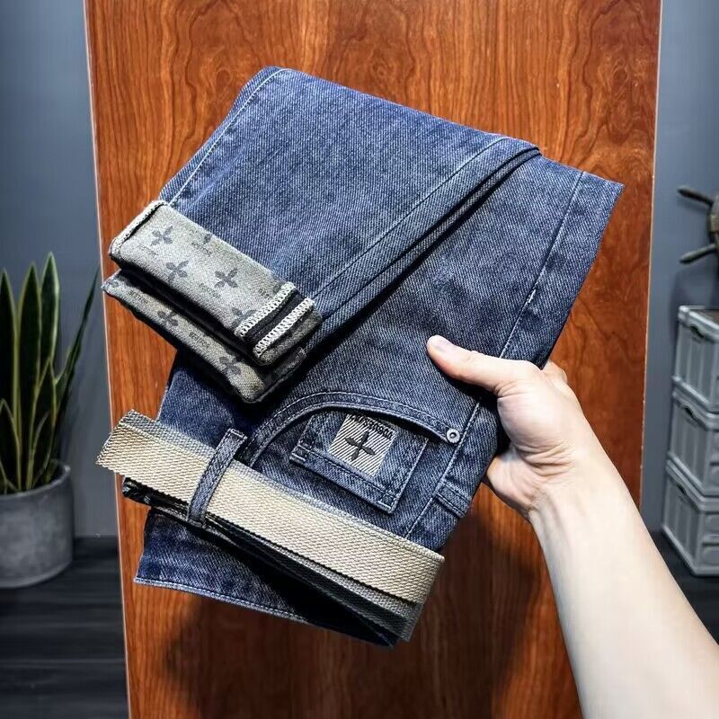 Jeans Men's 2025 Spring and Summer Classy Trendy Brand Loose Pants Casual Stretch Men's High Waist Straight Pants Jeans Men's 2025 Spring and Summer Classy Trendy Brand Loose Pants Casual Stretch Men's High Waist Straight Pants
