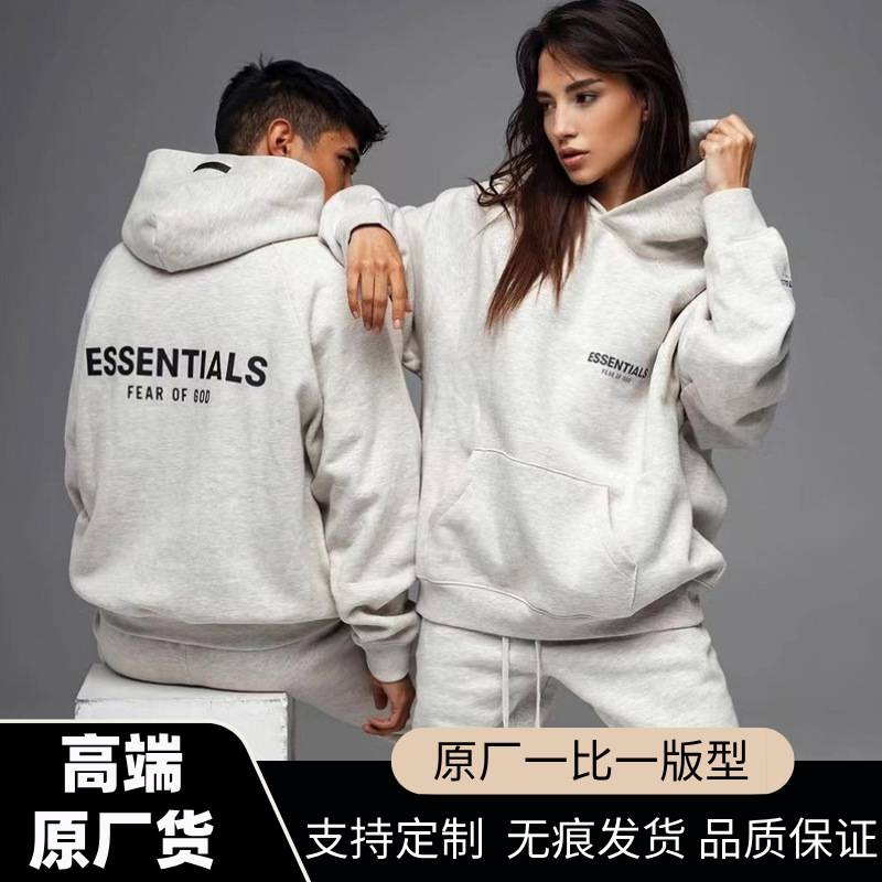 Fear of God Multi-Thread Essentials Eighth Season Letter High Street Fashion Brand Printed Hoodie Fog Sweatshirt