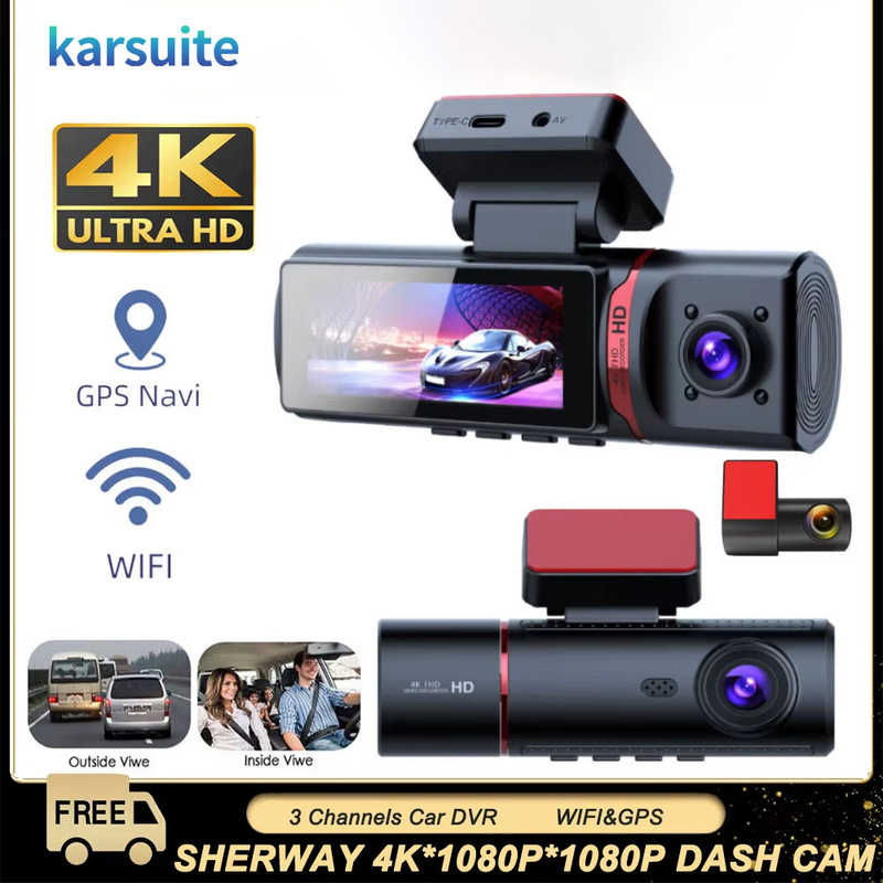 三面録画高画質4Kドライブレコーダー赤外線暗視駐車監視WiFi連動隠し型レコーダーカスタム|undefined
