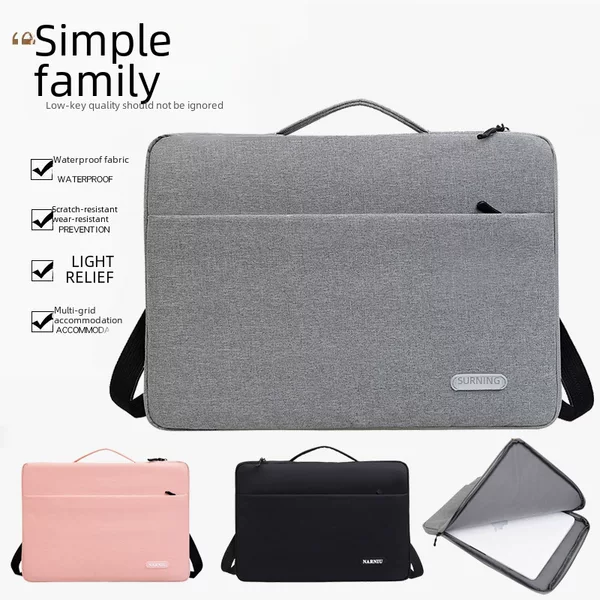 New computer liner bag portable shoulder ultra-thin portable student office 12 inch 14 inch flannel can set computer bag
