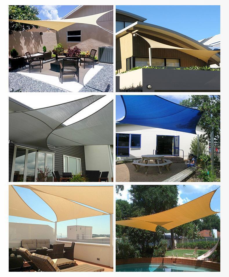 Foreign Trade Cross-Border Multi-Color Triangular Sunshade Sail with Installation Accessories, Uv Protection, 420D Oxford Cloth Waterproof Canopy
