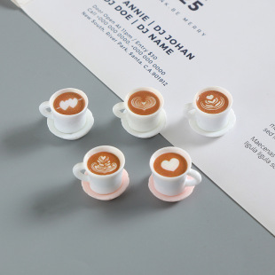 Resin accessories creative simulation three-dimensional food play coffee cup micro landscape ornaments diy handmade accessories jewelry pendant