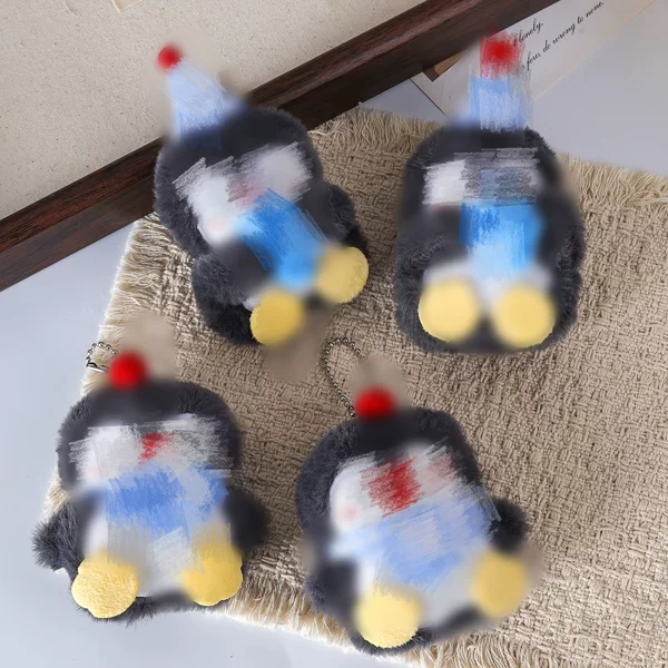 Ocean Series: Little Penguin Holding a Fish, Squeaky Toy, Plush Keychain, Bag Accessory, Promotional Gift