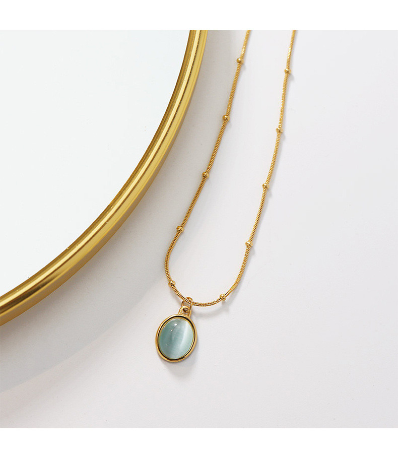 Simple Style Geometric Titanium Steel Tassel Plating Zircon Pendant Necklace 1 Piece