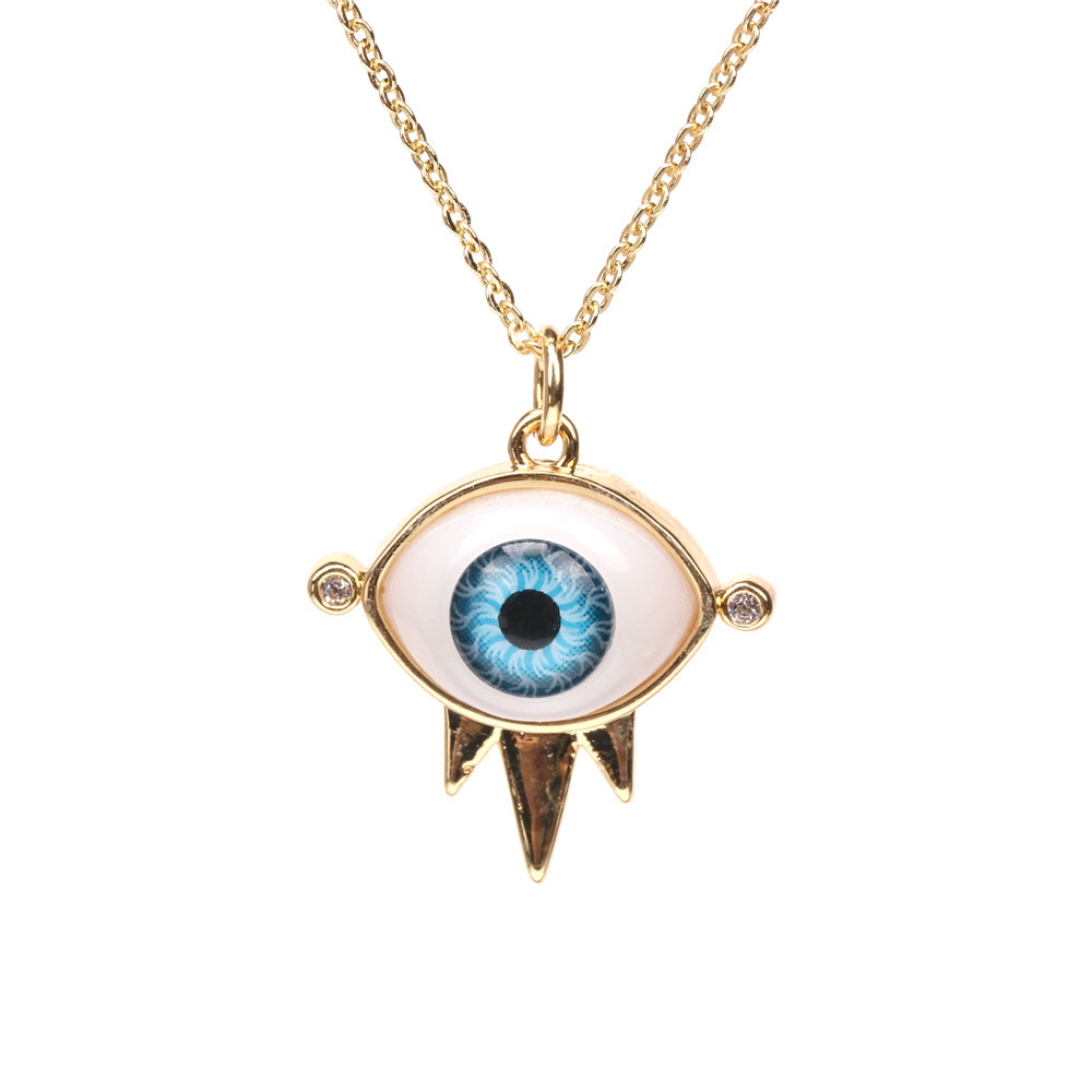 devilu0027s eye micro zircon pendant copper necklace wholesale nihaojewelry
