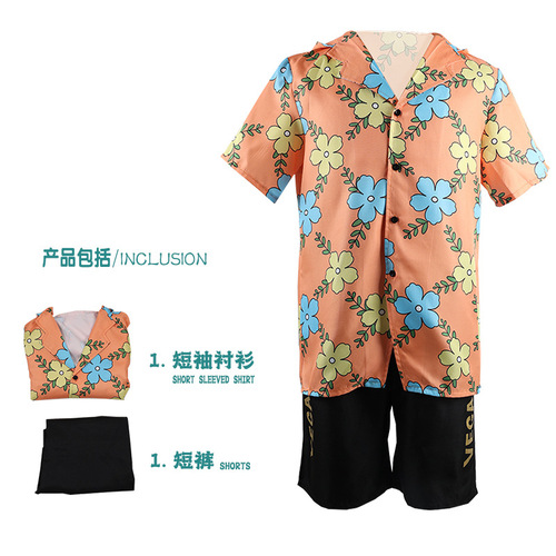 Pirate King cosplay new anime episode egg head Sanji cosplay ACG future island summer casual beachwear