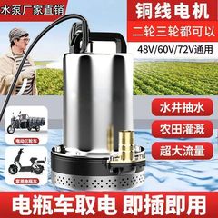 直流潜水泵【新款】48-72V电动车通用小型抽水机农田灌溉抽水泵