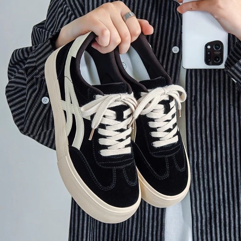 Men's Trendy Shoes 2025 German Training Shoes Men's Canvas Shoes Men's Couple Versatile Sports Sneakers Trendy Angora Red