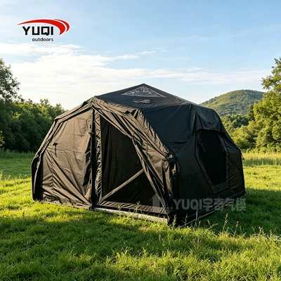 13.68 square meters outdoor camping quick-open inflatable tent, portable Oxford cloth camping inflatable tent, customizable (Avtomobil dam çadırları) - black-size-3836-27m-4-6-people