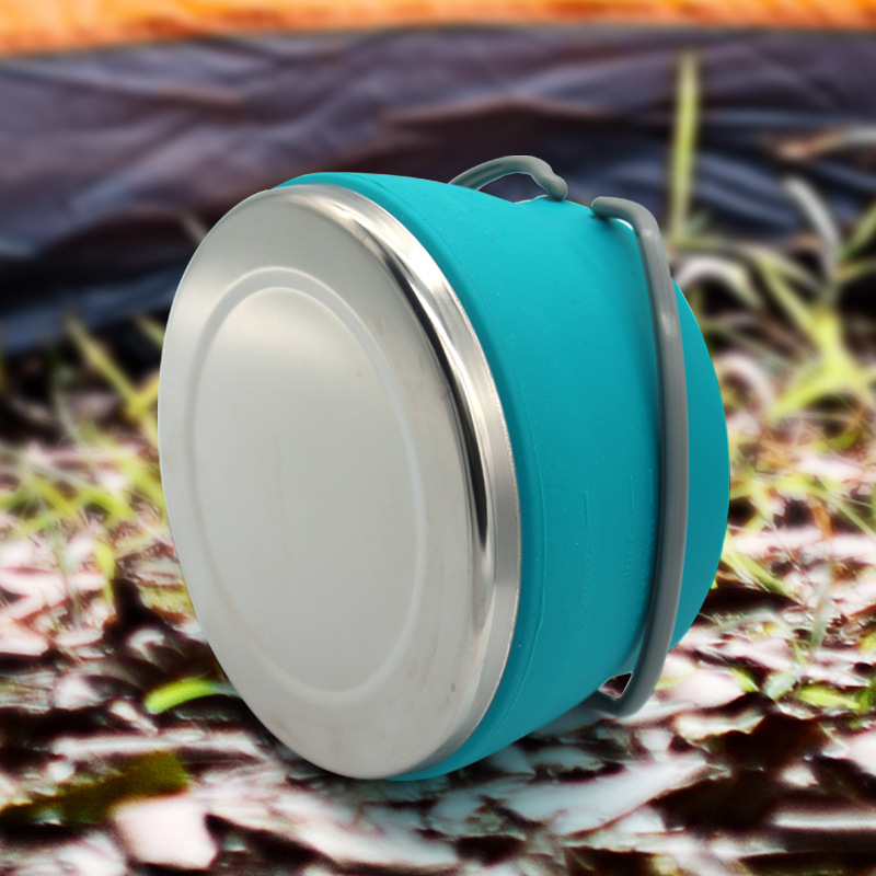 Nuevo camping portátil de silicona plegable hervidor de agua al aire libre comprimido plegable olla de viaje hervidor de silicona