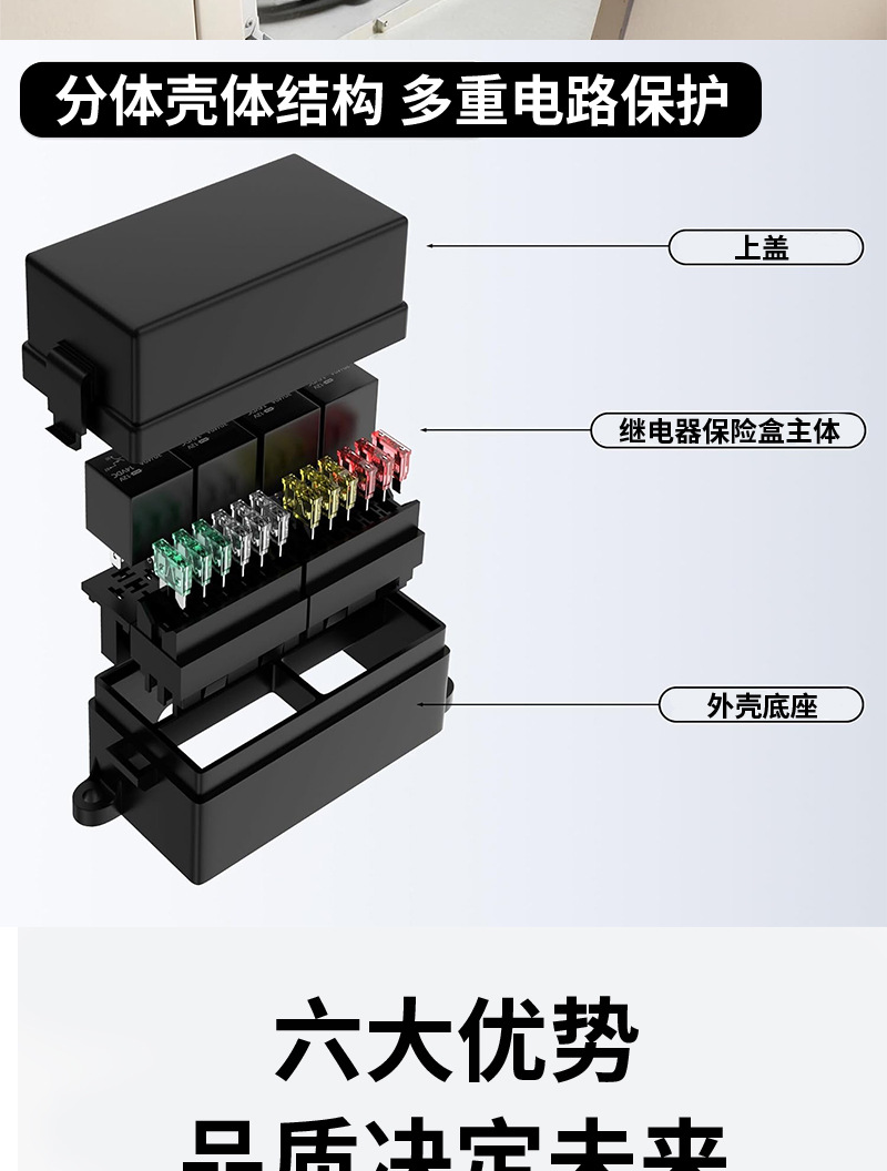 12V/24V 4-way relay 12-way fuse box circuit protection car fuse box automotive fuse box