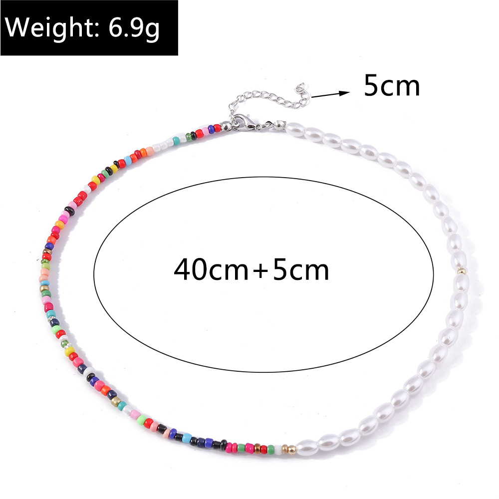 10g Weight Necklace Classification Seed Bead Chain Material Beaded Chain Chain Type 1 Piece, 1 Set Quantity Casual, Holiday, Street Occasion Resin Material Flower Pattern All Seasons Season Women's Gender Beaded Design Elegant, Lady Style Elegant Lady Flower Resin Beaded Chain Beaded Necklaces Wholesale 无