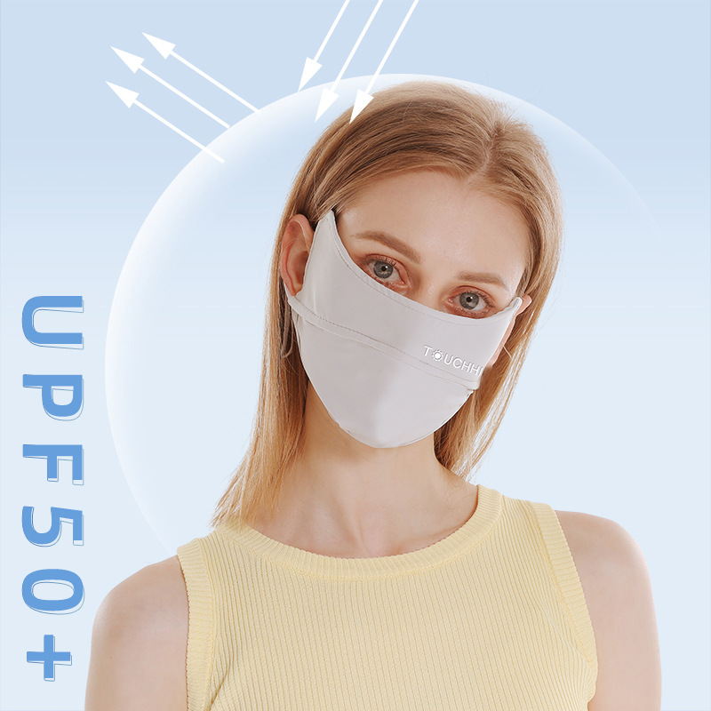 Women's Summer Ice Silk Sun Protection Eye Corner 3D Thin Breathable Outdoor Cycling UV Blocking Face Mask