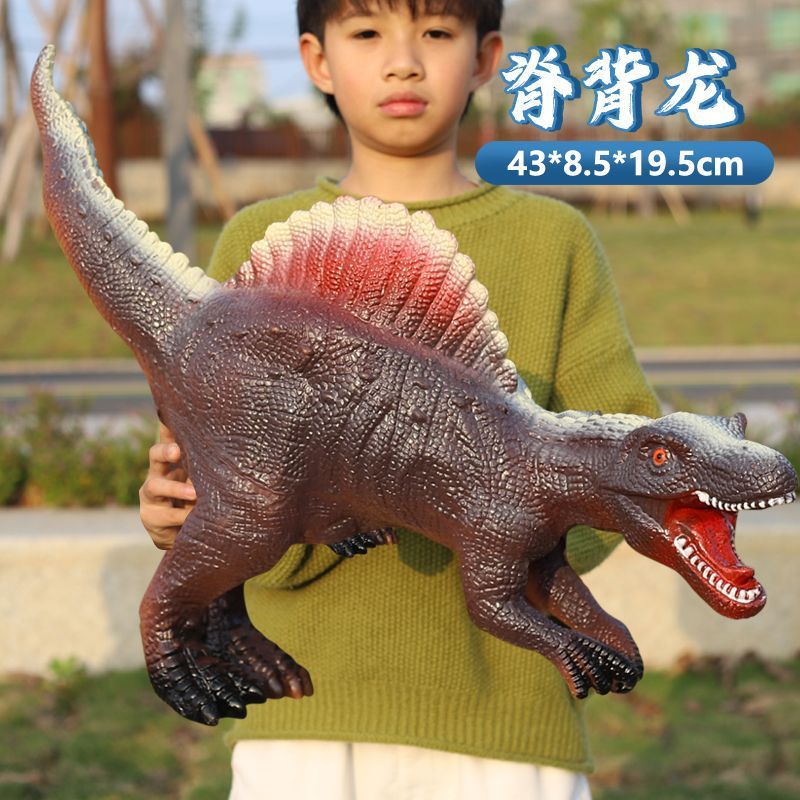 Modelo de dinosaurio de goma suave de gran tamaño para niños y niños, falciformes, brachiosaurios, triceratosaurios, juguetes de montaje
