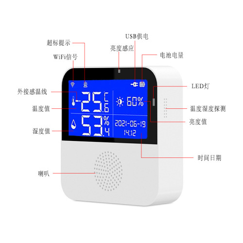 Droplet Smart WiFi Smart Temperature and Humidity Sensor ZigBee Electronic Thermometer Indoor Wireless Phone Remote
