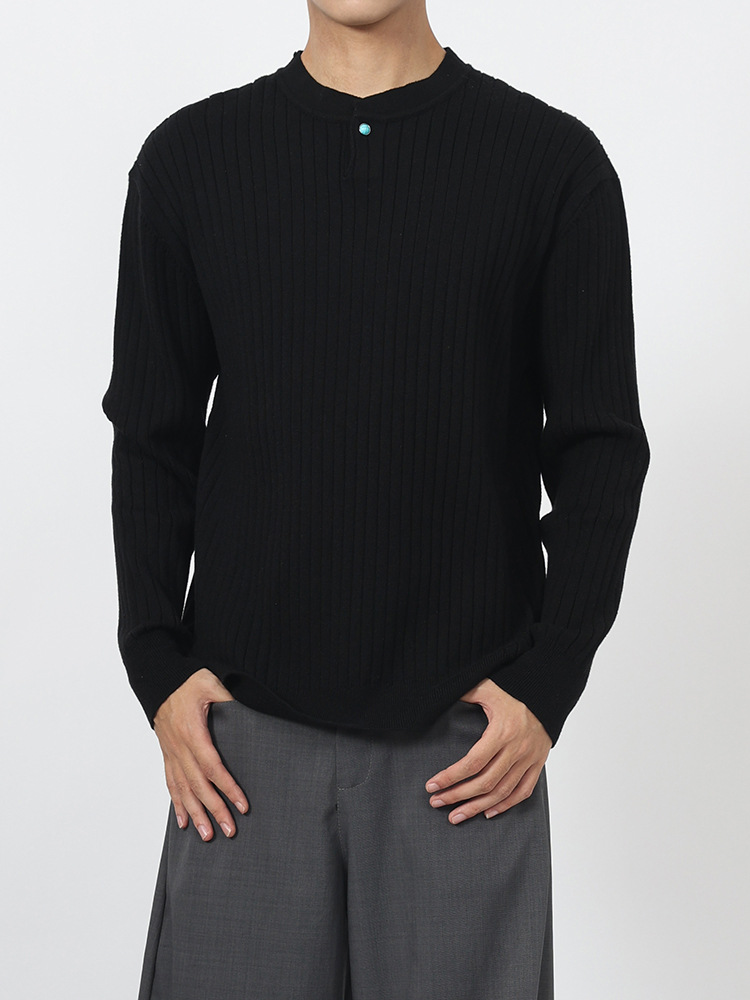 Lujo ligero nuevo estilo viejo estilo de dinero Henry cuello camiseta de punto hombre moda alta sensación polo camiseta camiseta superior camiseta para hombre
