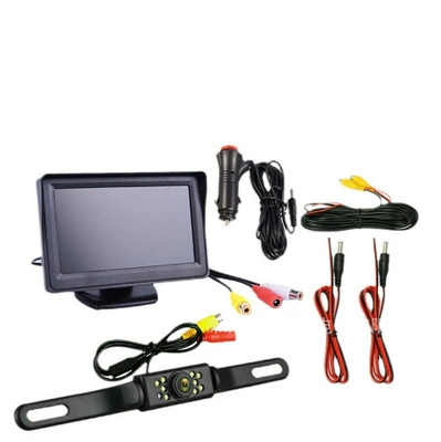 Car-Mounted Monitor Hd Camera Kit 4.3inch Monitor License Plate Rear View Camera Reverse Camera DIY (Car display) - 43inch-screen-camera