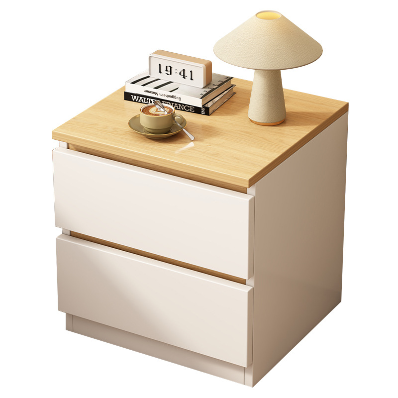 Mesa de cabezal de cama simple y pequeña multifuncional con armario de almacenamiento de extracción para habitaciones de alquiler de dormitorios pequeños armarios de cama