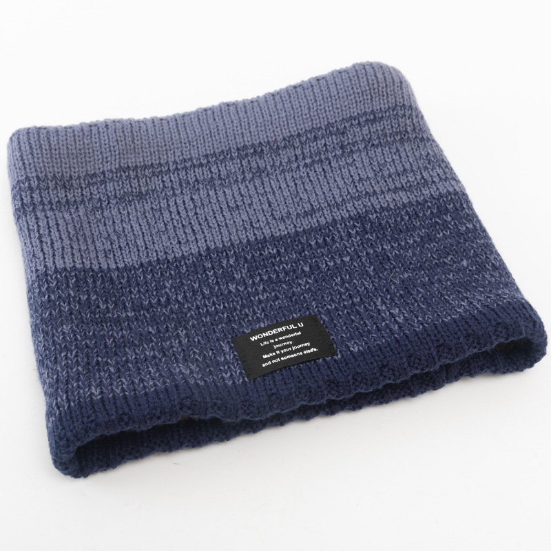 Keep warm universal fleece woolen knitted scarf, gradient, increased thickness