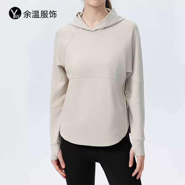 European and American Sports Sweater Women's Long Hooded Yoga Clothes Top Women's Long Sleeve Loose Running Fitness Jacket