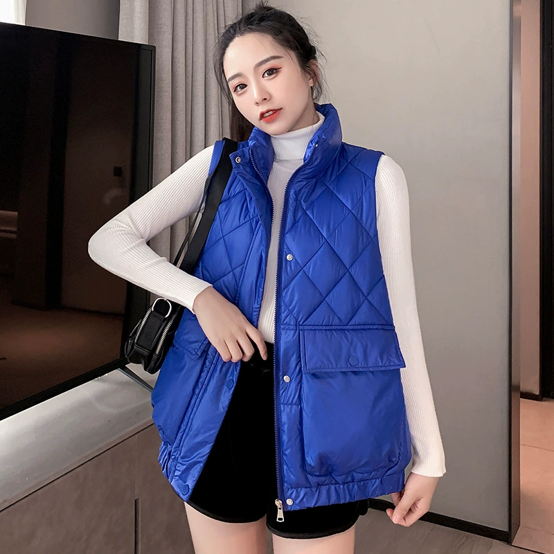 Модный пуховый хлопковый жилет, женская мода, осень и зима, новая короткая Корейская версия трехмерного пошив жилета, куртка, внешняя торговля, оптовая продажа