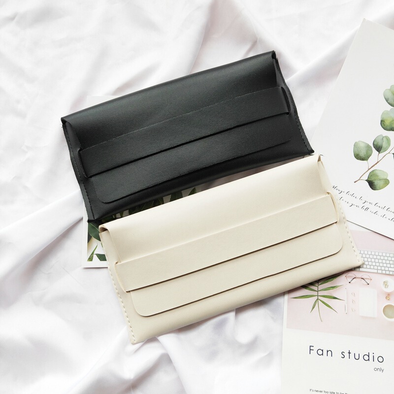 2021 new gm glasses box leather fashion white v brand box high-end black anti-scratch glasses storage box