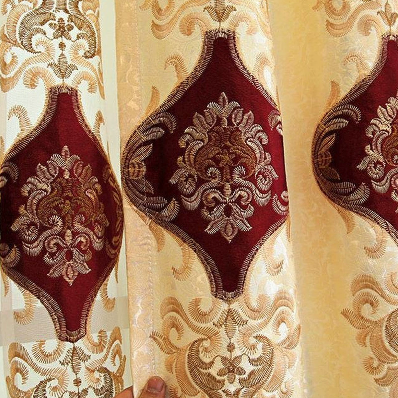 (Граница торговли), роскошная желтая ткань для гостиной, простой и элегантный дизайн, европейский стиль, с вышивкой