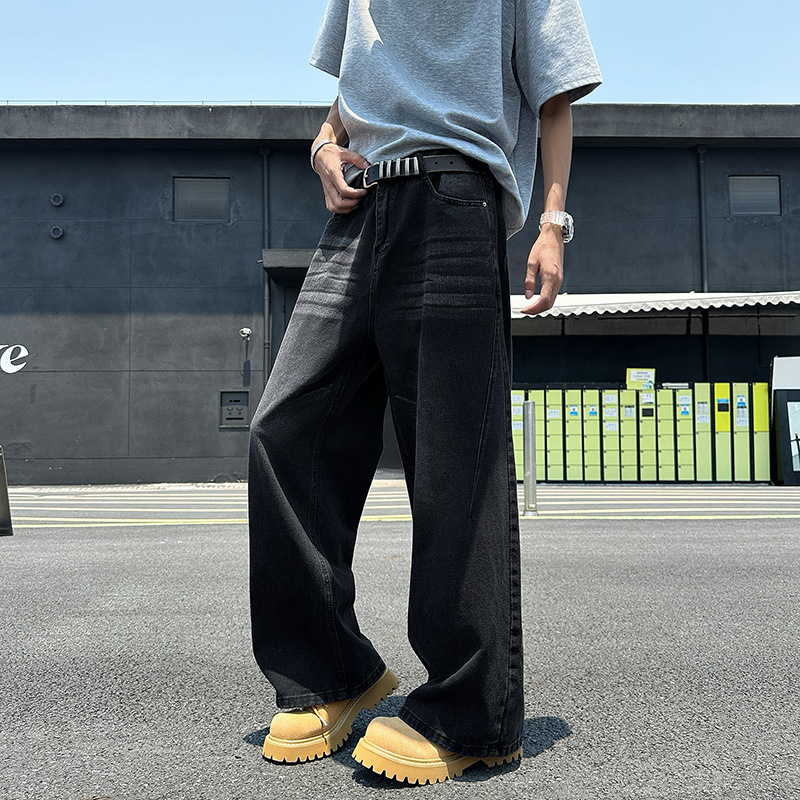 Jean homme large style rétro coupe droite ample tendance_voghion.com