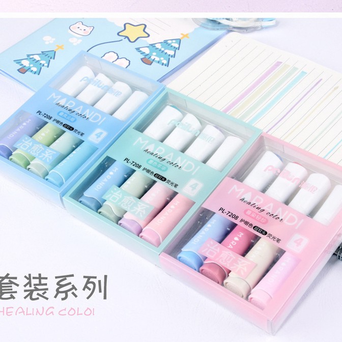 Nuevo producto Serie de palabras ligeras Pluma resaltador Serie degradada Pluma de graffiti marcado para estudiantes de escuela primaria Pluma resaltador ins de alto valor