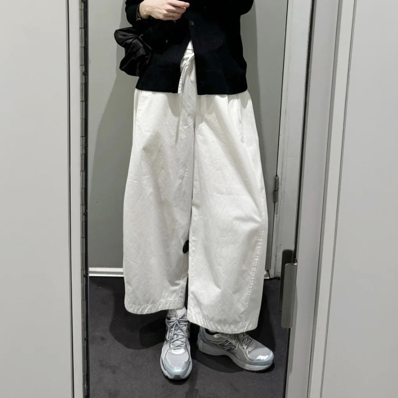 In Stock Minimalist Cs Women's Barrel-Shaped Drawstring Elastic Waist Casual Pants 1208911014 Spring and Autumn 1208911016